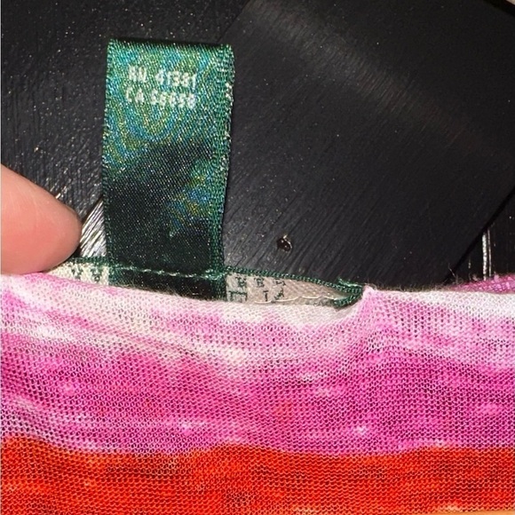 Ralph Lauren 100% Linen Women’s Oversized Colorful Striped Slouchy Blouse Sz M - Picture 4 of 8